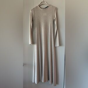Elegant Silver Long Sleeve Dress